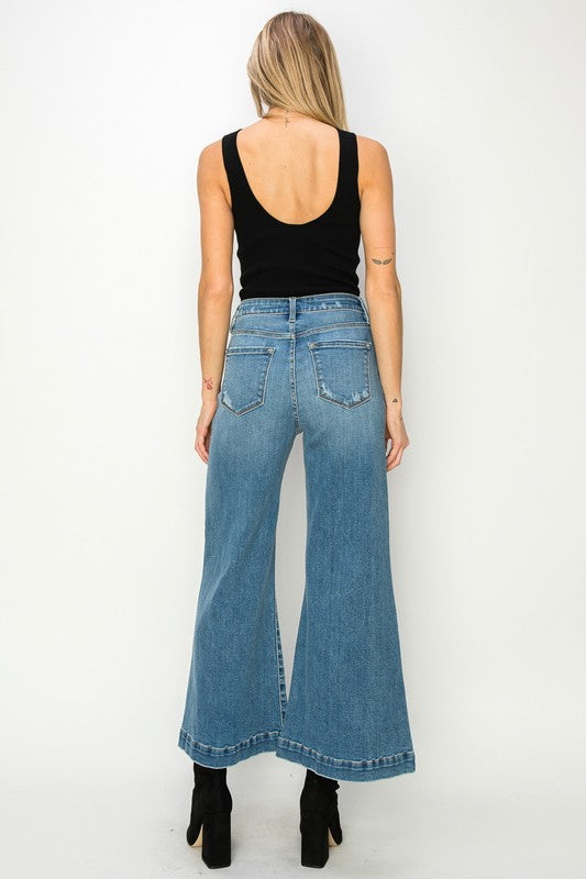 HIGH RISE CROP PALAZZO JEANS - lolaluxeshop