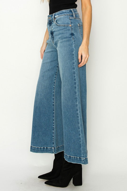 HIGH RISE CROP PALAZZO JEANS - lolaluxeshop