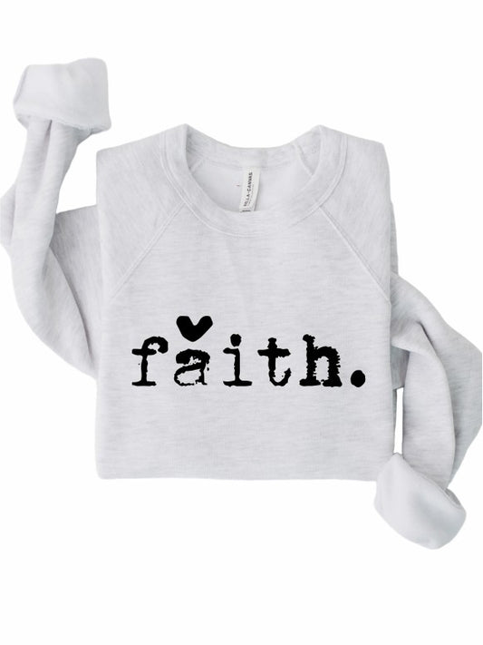 Faith Heart Premium Crewneck Sweatshirt - lolaluxeshop