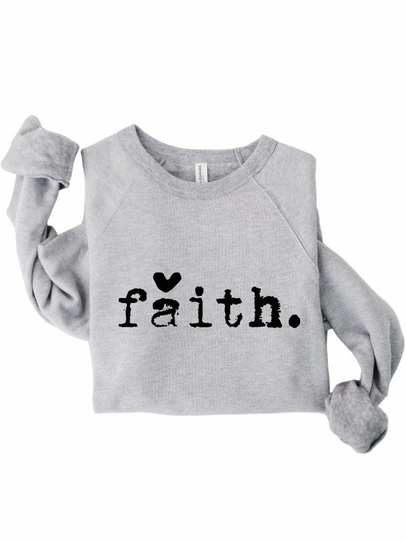 Faith Heart Premium Crewneck Sweatshirt - lolaluxeshop