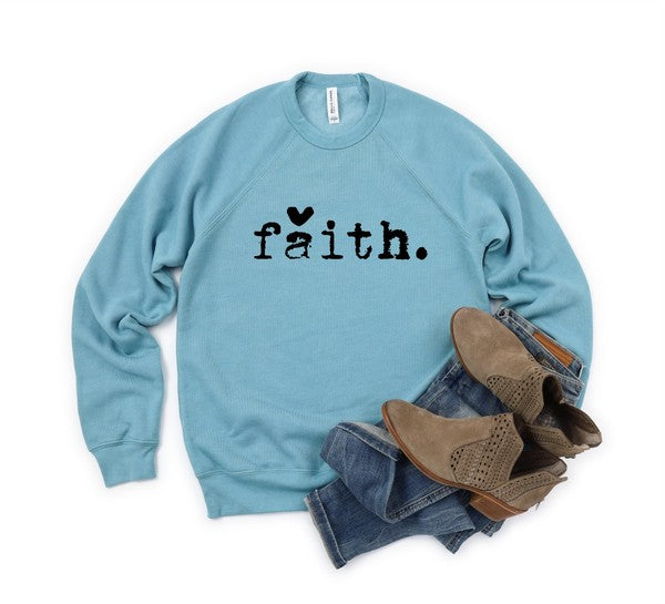 Faith Heart Premium Crewneck Sweatshirt - lolaluxeshop