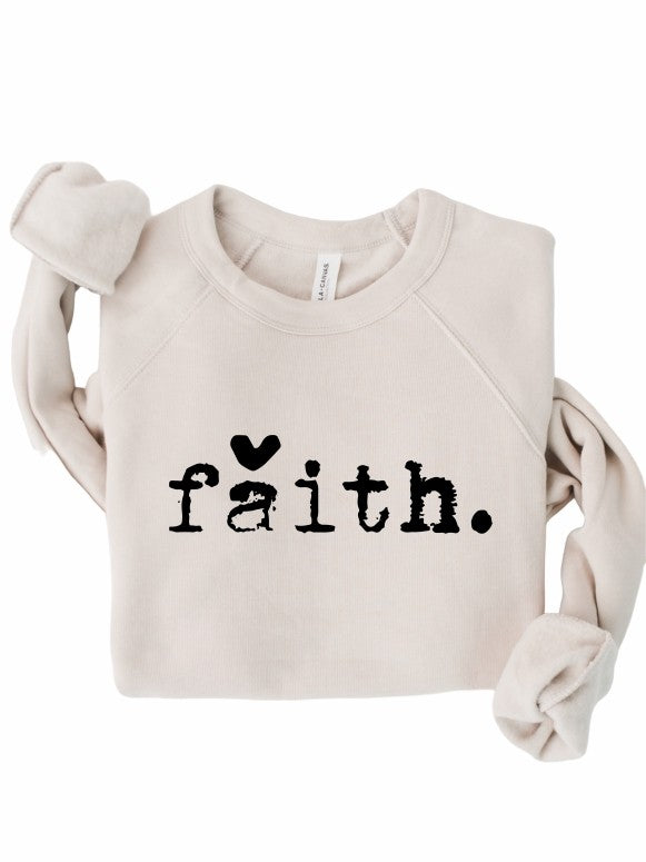 Faith Heart Premium Crewneck Sweatshirt - lolaluxeshop