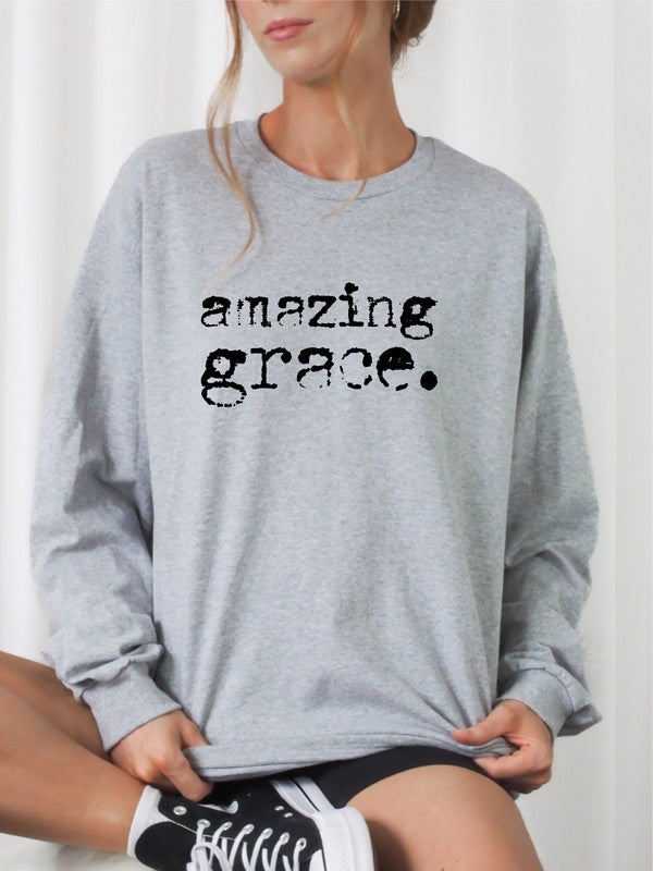 Amazing Grace Cozy Graphic Sweatshirt - lolaluxeshop