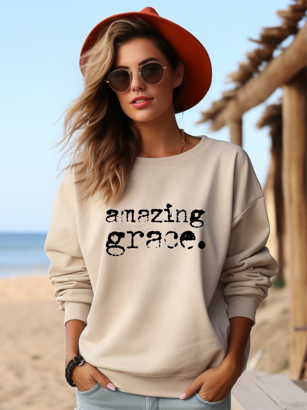 Amazing Grace Cozy Graphic Sweatshirt - lolaluxeshop