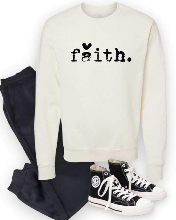 Faith Heart Cozy Graphic Sweatshirt - lolaluxeshop