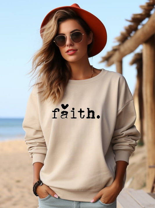 Faith Heart Cozy Graphic Sweatshirt - lolaluxeshop