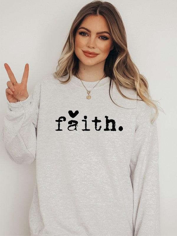 Faith Heart Cozy Graphic Sweatshirt - lolaluxeshop