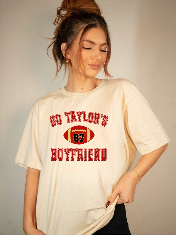 Go Taylor's Boyfriend Football Graphic Tee - lolaluxeshop