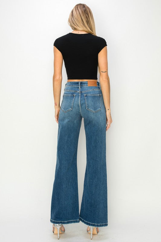 HIGH RISE RELAXED FLARE JEANS - lolaluxeshop