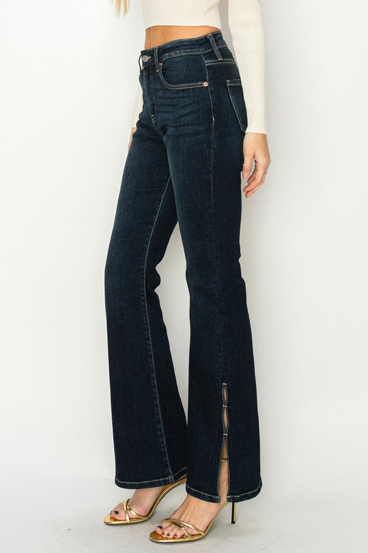 HIGH RISE FLARE JEANS - lolaluxeshop