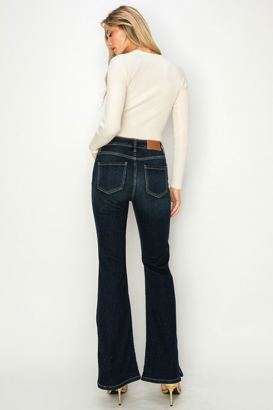 HIGH RISE FLARE JEANS - lolaluxeshop