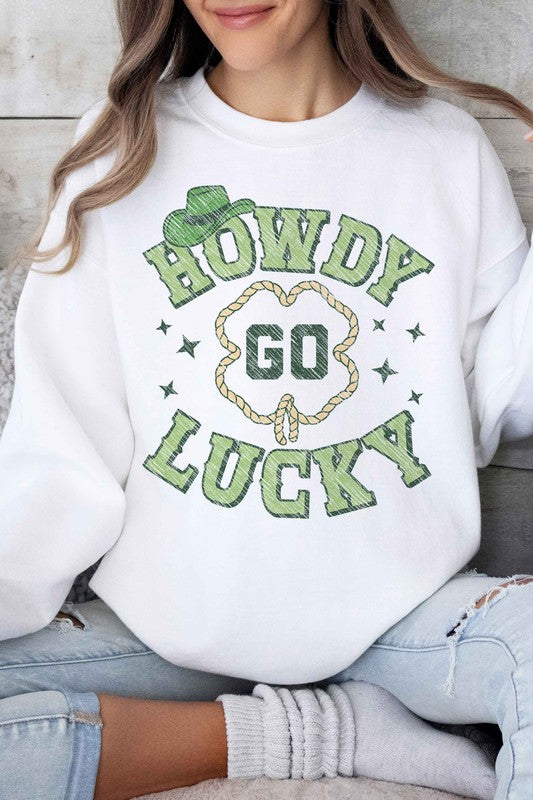 HOWDY GO LUCKY ST PATRICKS GRAPHIC SWEATSHIRT - lolaluxeshop