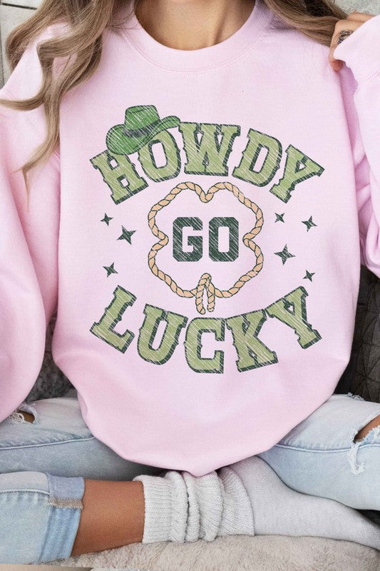 HOWDY GO LUCKY ST PATRICKS GRAPHIC SWEATSHIRT - lolaluxeshop