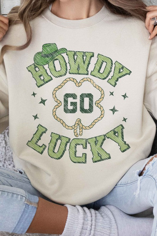 HOWDY GO LUCKY ST PATRICKS GRAPHIC SWEATSHIRT - lolaluxeshop