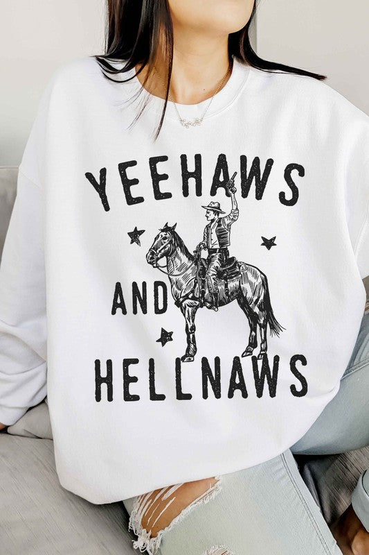 YEE HAWS AND HELL NAWS OVERSIZED SWEATSHIRT - lolaluxeshop