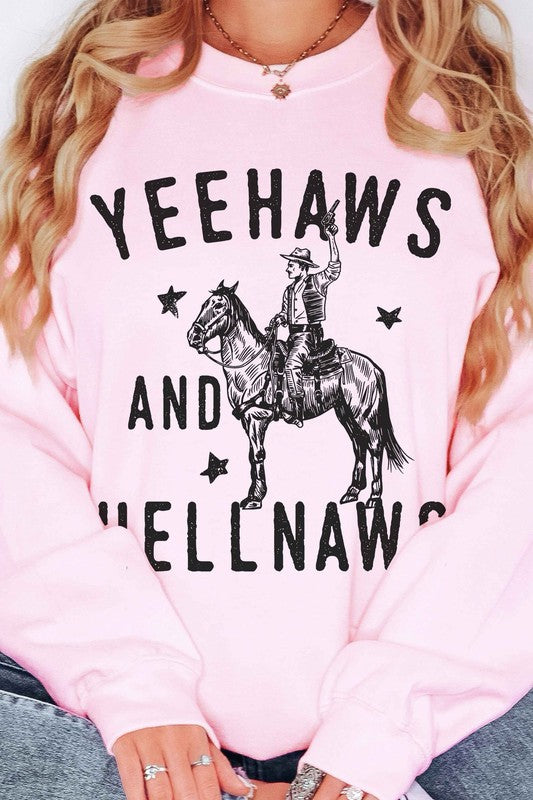 YEE HAWS AND HELL NAWS OVERSIZED SWEATSHIRT - lolaluxeshop