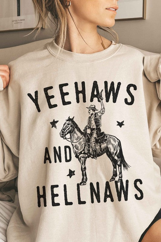 YEE HAWS AND HELL NAWS OVERSIZED SWEATSHIRT - lolaluxeshop