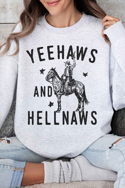 YEE HAWS AND HELL NAWS OVERSIZED SWEATSHIRT - lolaluxeshop