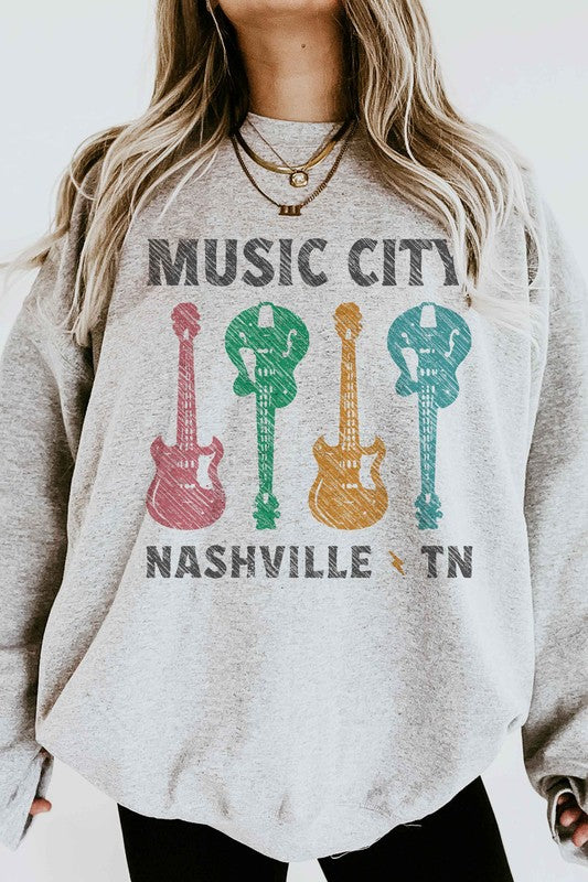 MUSIC CITY TENNESSEE GRAPHIC SWEATSHIRT - lolaluxeshop