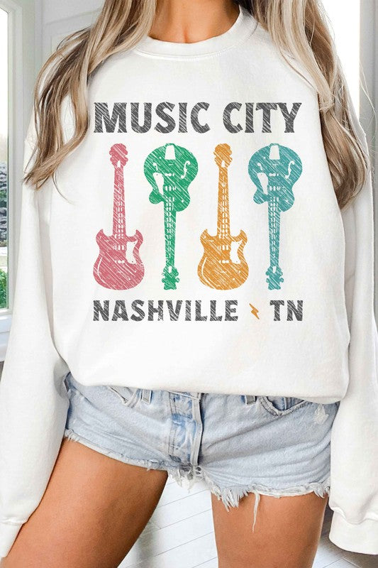 MUSIC CITY TENNESSEE GRAPHIC SWEATSHIRT - lolaluxeshop