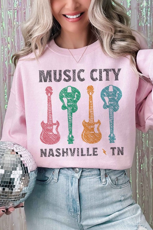 MUSIC CITY TENNESSEE GRAPHIC SWEATSHIRT - lolaluxeshop