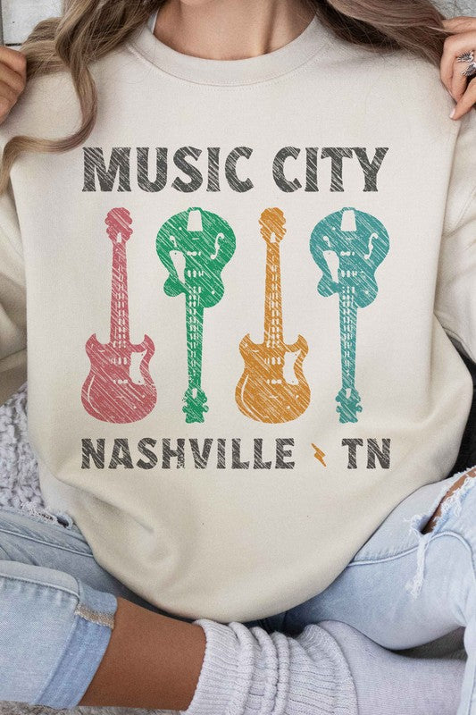 MUSIC CITY TENNESSEE GRAPHIC SWEATSHIRT - lolaluxeshop