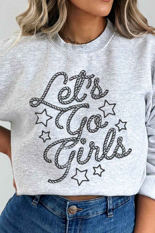 LETS GO GIRL WESTERN COUNTRY GRAPHIC SWEATSHIRT - lolaluxeshop