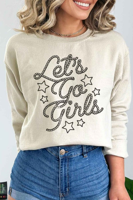 LETS GO GIRL WESTERN COUNTRY GRAPHIC SWEATSHIRT - lolaluxeshop