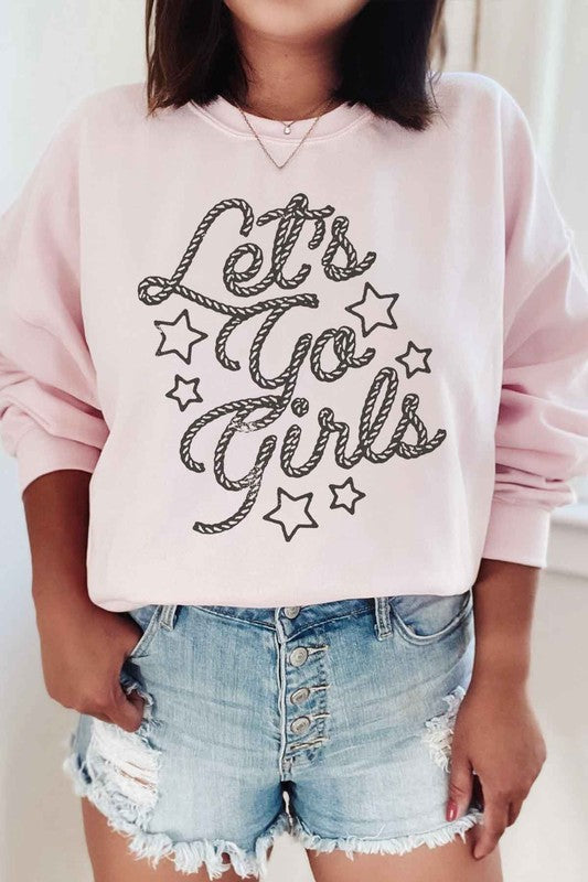 LETS GO GIRL WESTERN COUNTRY GRAPHIC SWEATSHIRT - lolaluxeshop