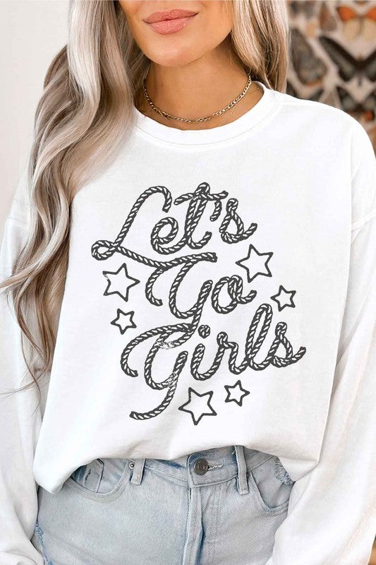 LETS GO GIRL WESTERN COUNTRY GRAPHIC SWEATSHIRT - lolaluxeshop