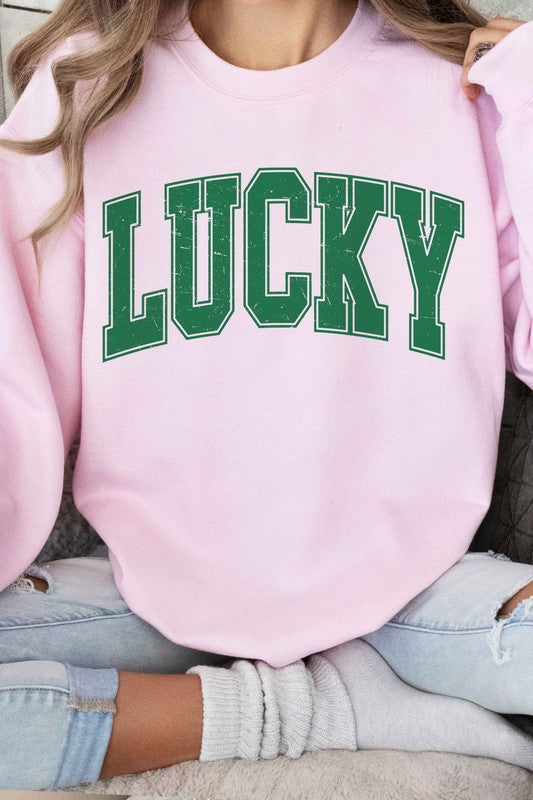 LUCKY ST PATRICKS DAY GRAPHIC SWEATSHIRT - lolaluxeshop