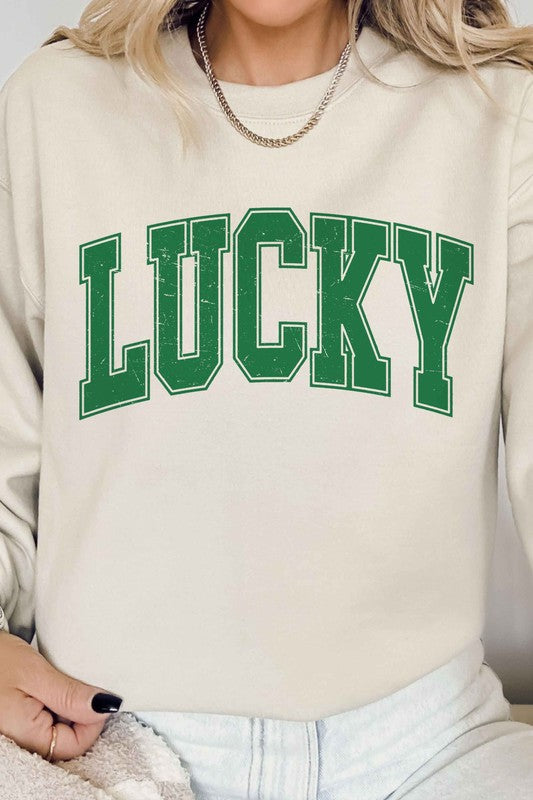 LUCKY ST PATRICKS DAY GRAPHIC SWEATSHIRT - lolaluxeshop