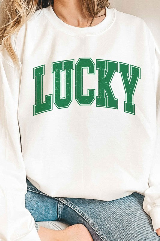 LUCKY ST PATRICKS DAY GRAPHIC SWEATSHIRT - lolaluxeshop