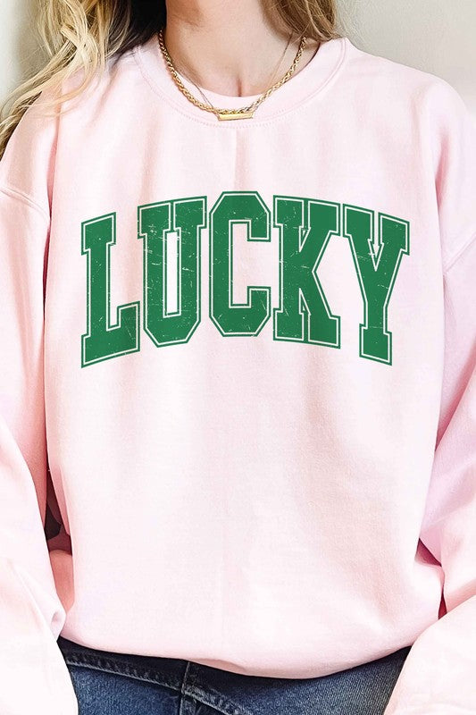 LUCKY ST PATRICKS DAY OVERSIZED SWEATSHIRT - lolaluxeshop