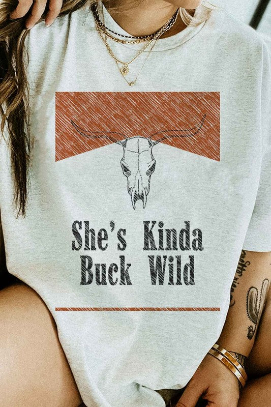 SHES KINDA BUCK WILD GRAPHIC TEE - lolaluxeshop