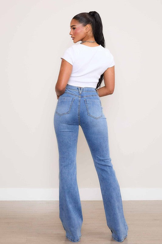 Square Pocket Bootcut Jeans - lolaluxeshop