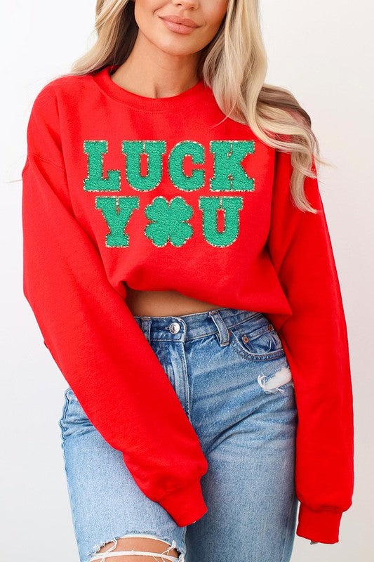 Luck You St Patricks Graphic Fleece Sweatshirts. - lolaluxeshop