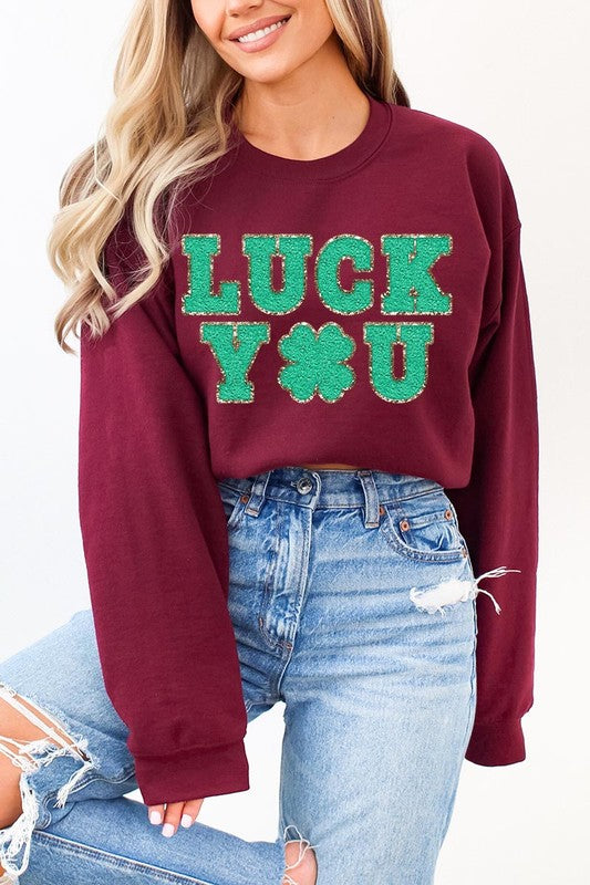 Luck You St Patricks Graphic Fleece Sweatshirts. - lolaluxeshop