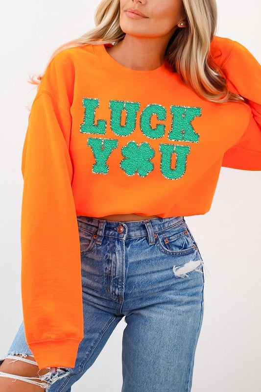 Luck You St Patricks Graphic Fleece Sweatshirts. - lolaluxeshop