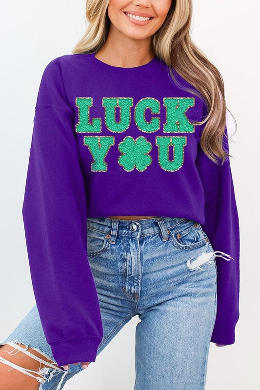 Luck You St Patricks Graphic Fleece Sweatshirts. - lolaluxeshop