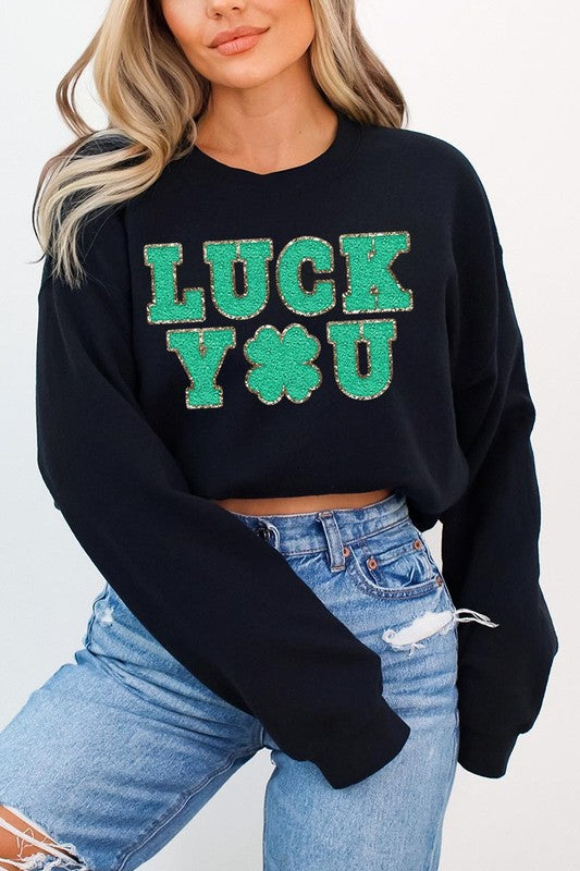 Luck You St Patricks Graphic Fleece Sweatshirts. - lolaluxeshop