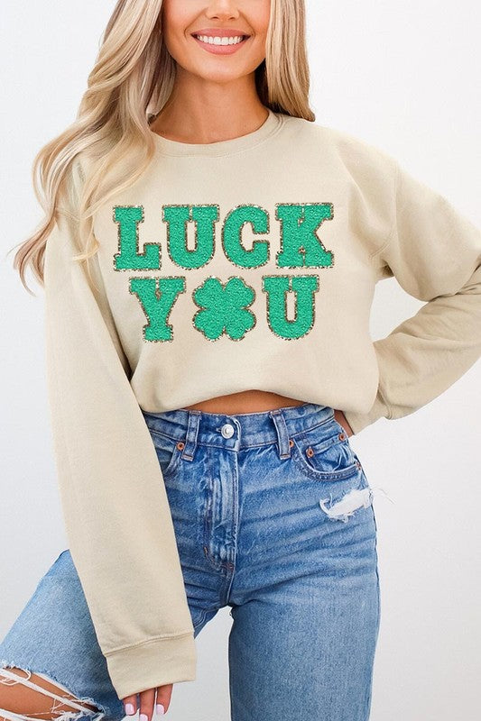 Luck You St Patricks Graphic Fleece Sweatshirts. - lolaluxeshop