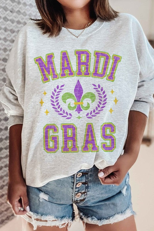 MARDI GRAS PARTY GRAPHIC SWEATSHIRT - lolaluxeshop