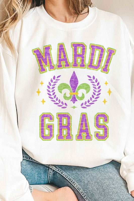 MARDI GRAS PARTY GRAPHIC SWEATSHIRT - lolaluxeshop