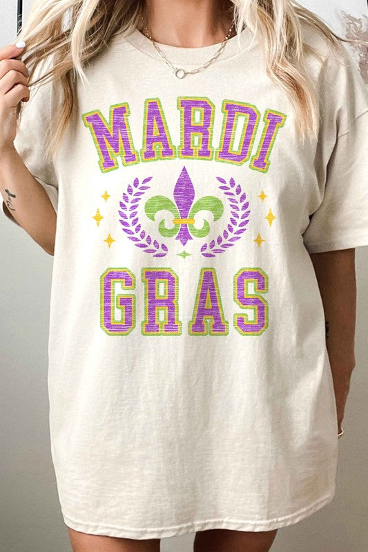 MARDI GRAS PARTY OVERSIZED TEE - lolaluxeshop