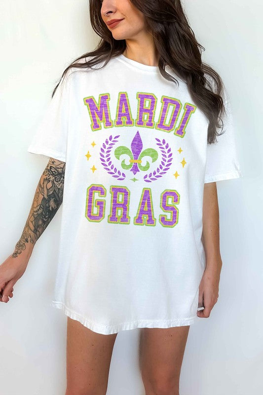 MARDI GRAS PARTY OVERSIZED TEE - lolaluxeshop