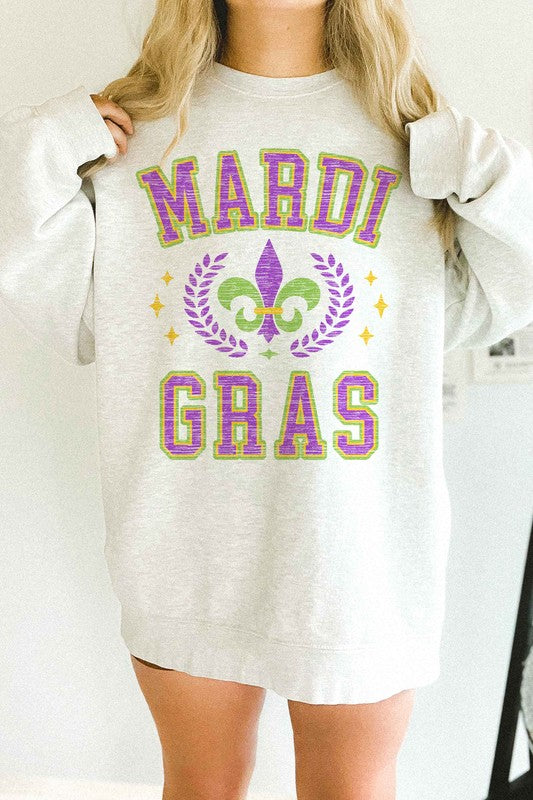 MARDI GRAS PARTY OVERSIZED SWEATSHIRT - lolaluxeshop