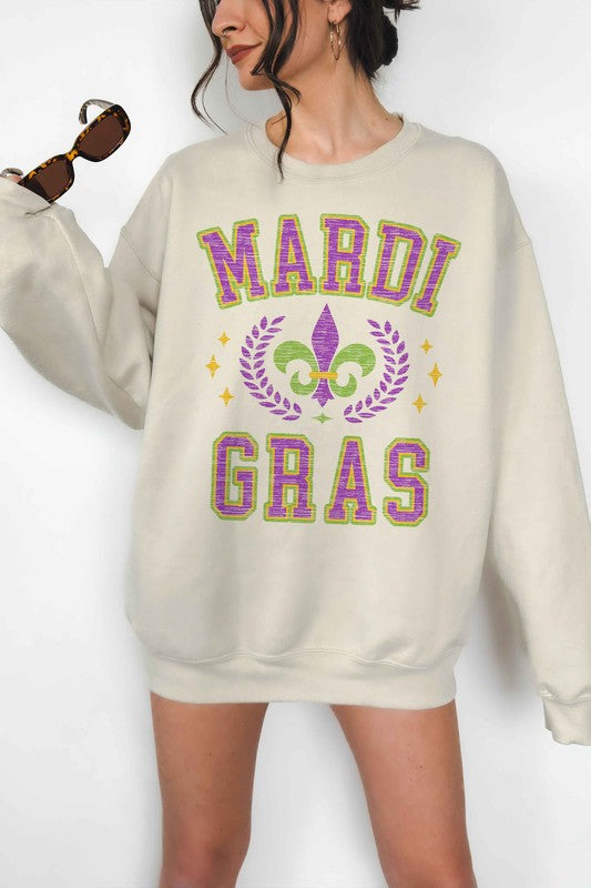 MARDI GRAS PARTY OVERSIZED SWEATSHIRT - lolaluxeshop