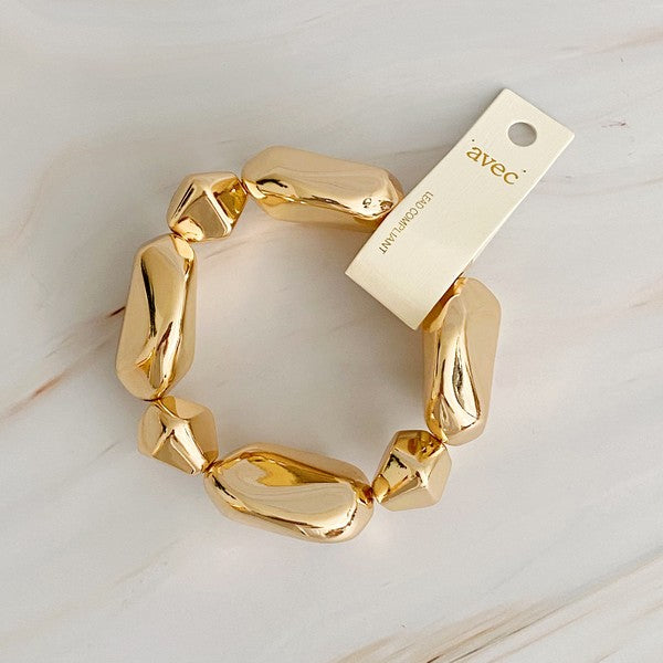 Golden Pebble Stretch Bracelet - lolaluxeshop