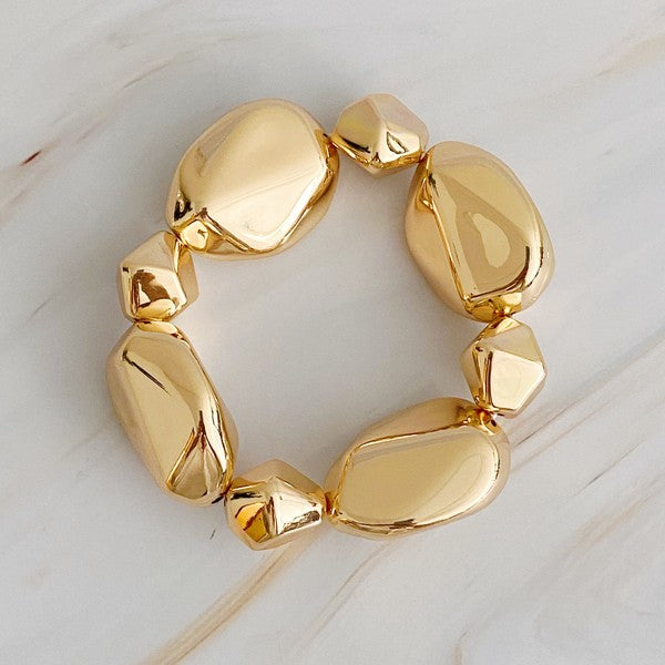 Golden Pebble Stretch Bracelet - lolaluxeshop